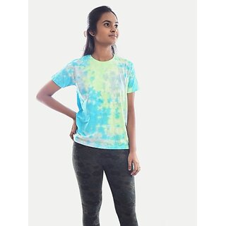                       Radprix Girls Tie & Dye Pure Cotton T Shirt (Multicolor, Pack Of 1)                                              