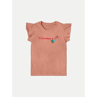                       Radprix Baby Girls Printed Pure Cotton T Shirt (Pink, Pack Of 1)                                              