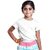 Radprix Girls Striped Pure Cotton T Shirt (White, Pack Of 1)