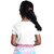 Radprix Girls Striped Pure Cotton T Shirt (White, Pack Of 1)