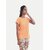 Radprix Girls Solid Pure Cotton T Shirt (Orange, Pack Of 1)