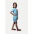 Radprix Girls Printed Pure Cotton T Shirt (Blue, Pack Of 1)