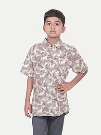 Radprix Boys Printed Casual Brown Shirt