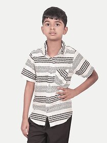 Radprix Boys Printed Casual White Shirt