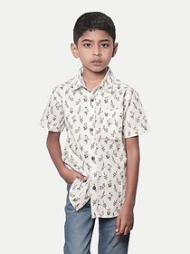 Radprix Boys Printed Casual White Shirt