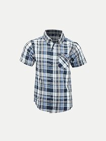 Radprix Boys Checkered Casual Dark Blue Shirt