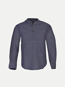 Radprix Boys Solid Casual Dark Blue Shirt