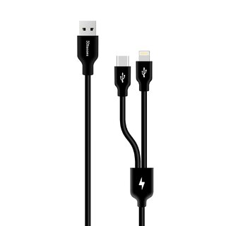                       TP TROOPS 2 in 1 Fast Charging Cable,Multifunction Cable for Type-C,ios USB Ports Compatible with all Smartphones                                              