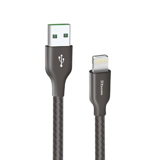                       TP TROOPS Unbreakable 2.5A Fast Charging Tough Braided lightning USB Data Cable - 1 Meter-Black-TP-2284-Black                                              