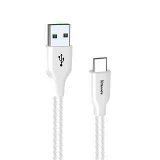                       TP TROOPS Unbreakable 2.5A Fast Charging Tough Braided Type C USB Data Cable - 1 Meter-White-TP-2283-White                                              