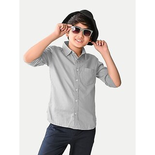 Radprix Boys Solid Casual Grey Shirt