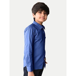                       Radprix Boys Self Design Casual Blue Shirt                                              
