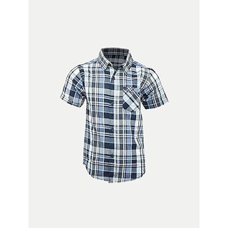                       Radprix Boys Checkered Casual Dark Blue Shirt                                              