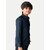 Radprix Boys Solid Casual Dark Blue Shirt