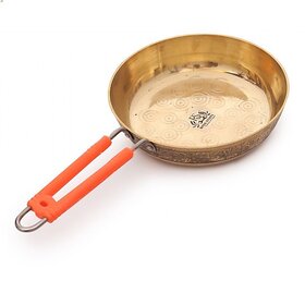 Pure Brass Frying pan for Cooking  Serving Brassware Dinnerware 1500 ML