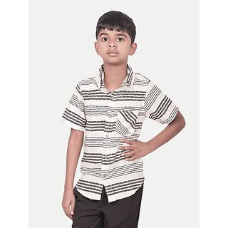                       Radprix Boys Striped Casual White Shirt                                              