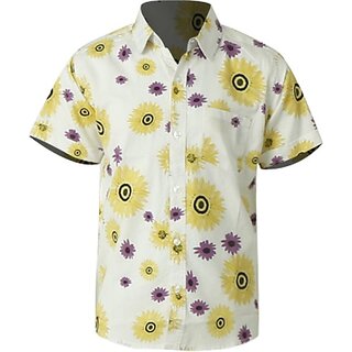                       Radprix Boys Floral Print Casual White, Yellow, Purple Shirt                                              