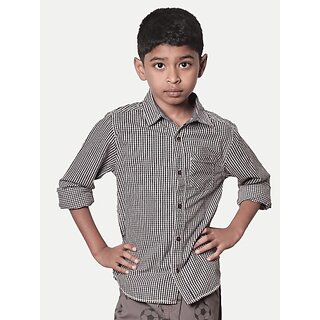                       Radprix Boys Checkered Casual Black Shirt                                              