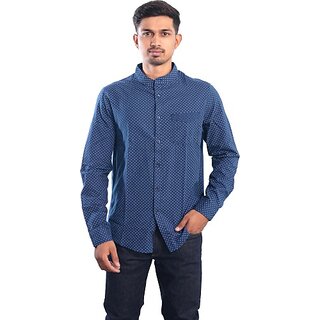                       Radprix Men Printed Casual Blue Shirt                                              