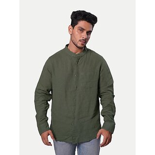                       Radprix Men Solid Casual Green Shirt                                              