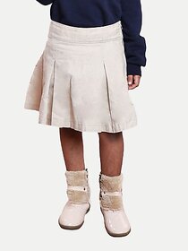 Radprix Solid Girls Straight Beige Skirt