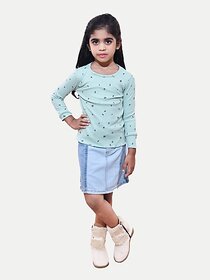 Radprix Solid Girls Regular Light Blue Skirt