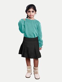 Radprix Solid Girls Regular Black Skirt