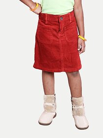 Radprix Solid Girls Regular Red Skirt