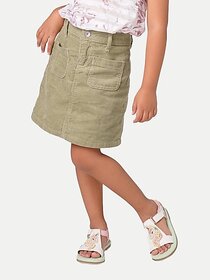 Radprix Solid Girls Regular Beige Skirt