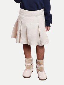 Radprix Solid Girls Regular Beige Skirt