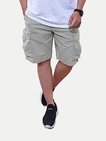 Radprix Solid Men Grey Casual Shorts