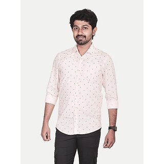                       Radprix Men Printed Casual Orange Shirt                                              