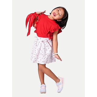                       Radprix Solid Girls Regular White Skirt                                              