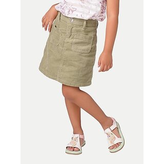                       Radprix Solid Girls Regular Beige Skirt                                              