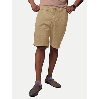 Radprix Solid Men Beige Casual Shorts