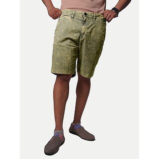                       Radprix Solid Men Green Casual Shorts                                              