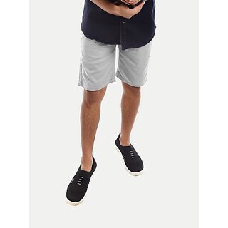                       Radprix Solid Men Silver Casual Shorts                                              