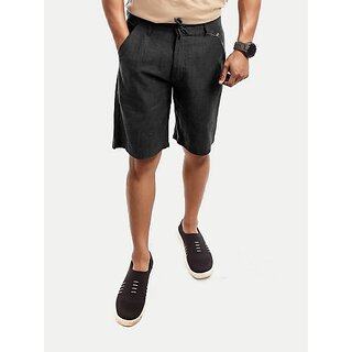                       Radprix Solid Men Black Casual Shorts                                              