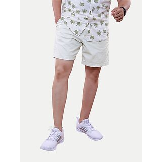                       Radprix Solid Men White Casual Shorts                                              