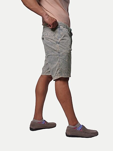 Radprix Solid Men Grey Casual Shorts