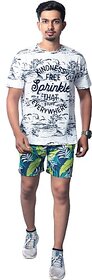 Radprix Printed Men Green Beach Shorts