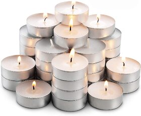 Unscented Tea Lights - 20 Pack Tealights Candles - 3+ Hour Burn Time, Clean-Burning White Votive Smokeless Candles