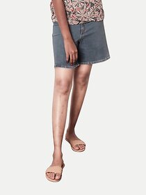 Radprix Dyed/Washed Women Denim Grey Denim Shorts
