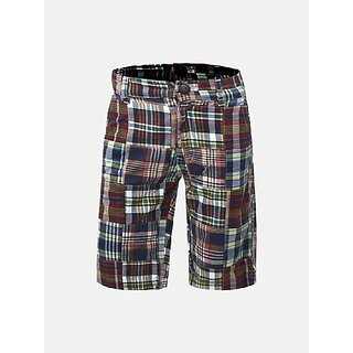 Radprix Checkered Men Maroon Casual Shorts