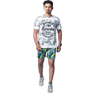 Radprix Printed Men Green Beach Shorts