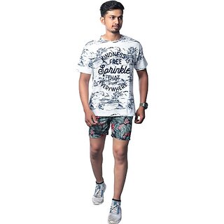                       Radprix Printed Men Green Beach Shorts                                              