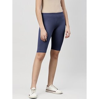 Radprix Solid Women Dark Blue Sports Shorts