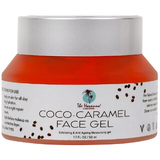 The Havanna Coco Caramel Face Gel For Hydrated, Nourished Skin with Anti-Aging Formula 50ml For Mature Skin, All Skin Types  100 Aleovera Based Face Gel for Winter.