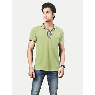                       Radprix Solid Men Polo Neck Green T-Shirt                                              