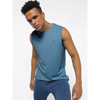                       Radprix Solid Men Round Neck Blue T-Shirt                                              